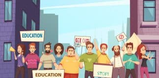 People Protest Against Two School Model Education Proposal in Guernsey