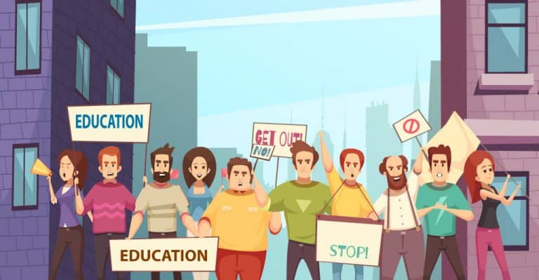 People Protest Against Two School Model Education Proposal in Guernsey