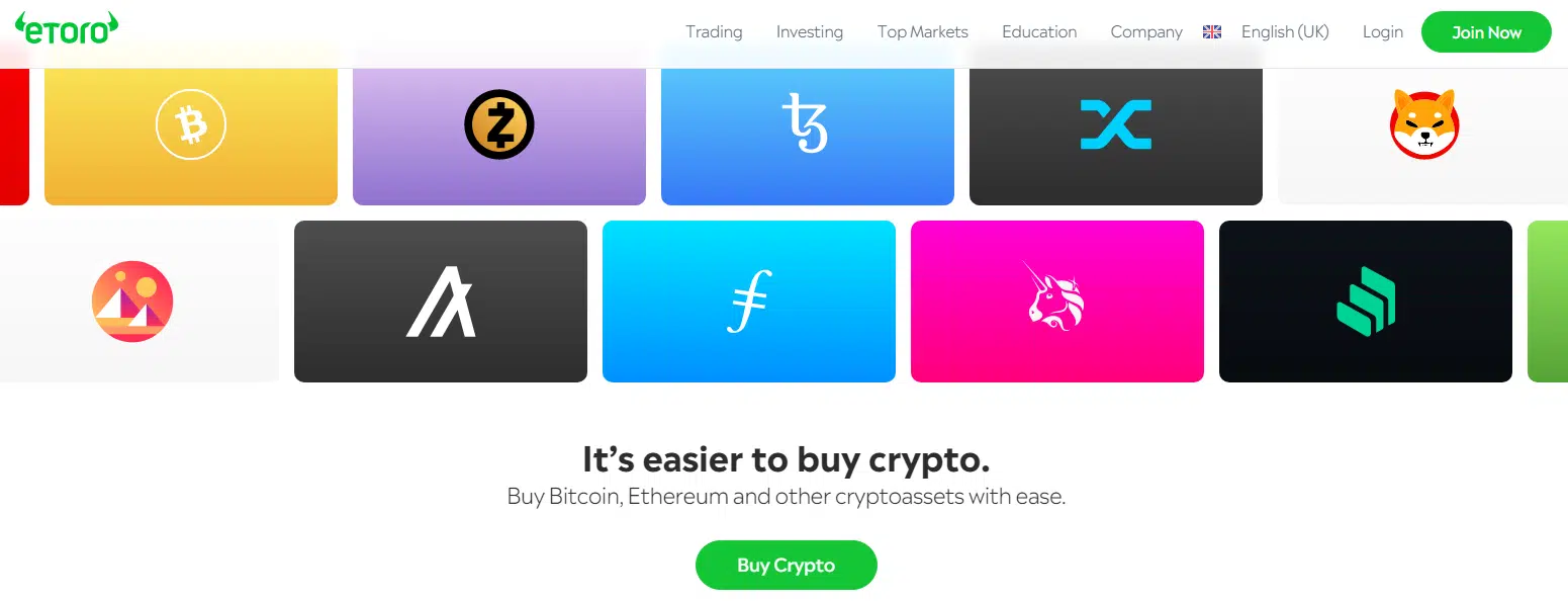 Buy Crypto at eToro